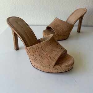Veronica Beard Women’s Dali Platform Sandal Natural Cork Heels Size 8M